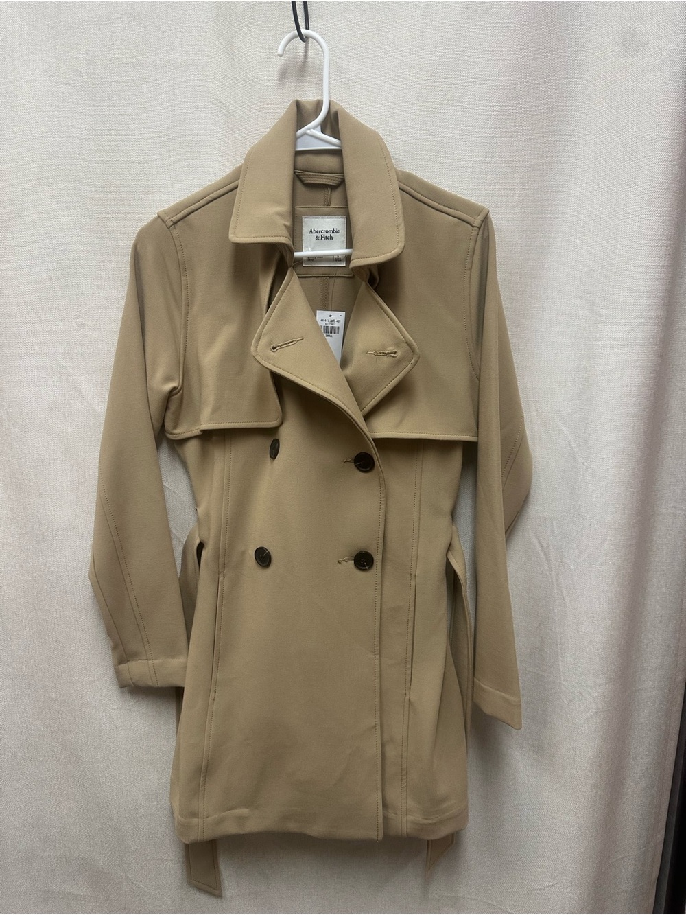 Abercrombie & Fitch Women's Double-Breasted Pea Coat - Tan